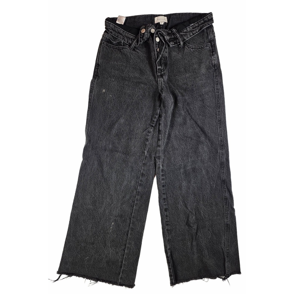 Pacsun Black Wide Leg Jeans Folded Waistline Denim Women's Size 28